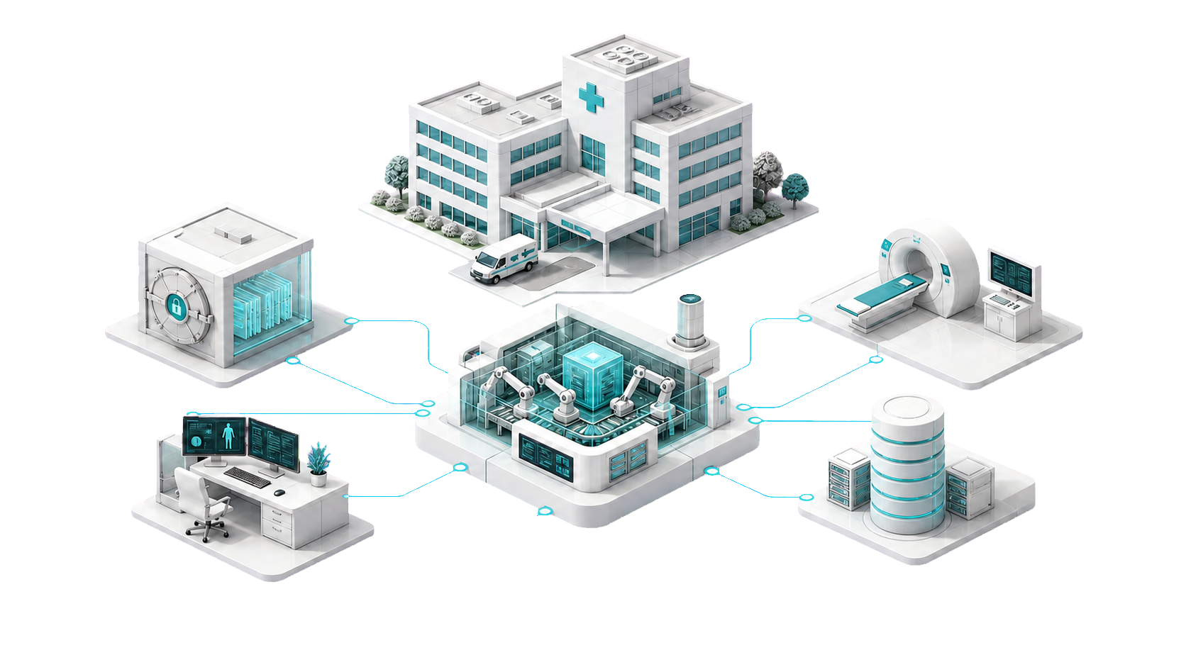 A Visca autonomous software factory configured specifically for healthcare